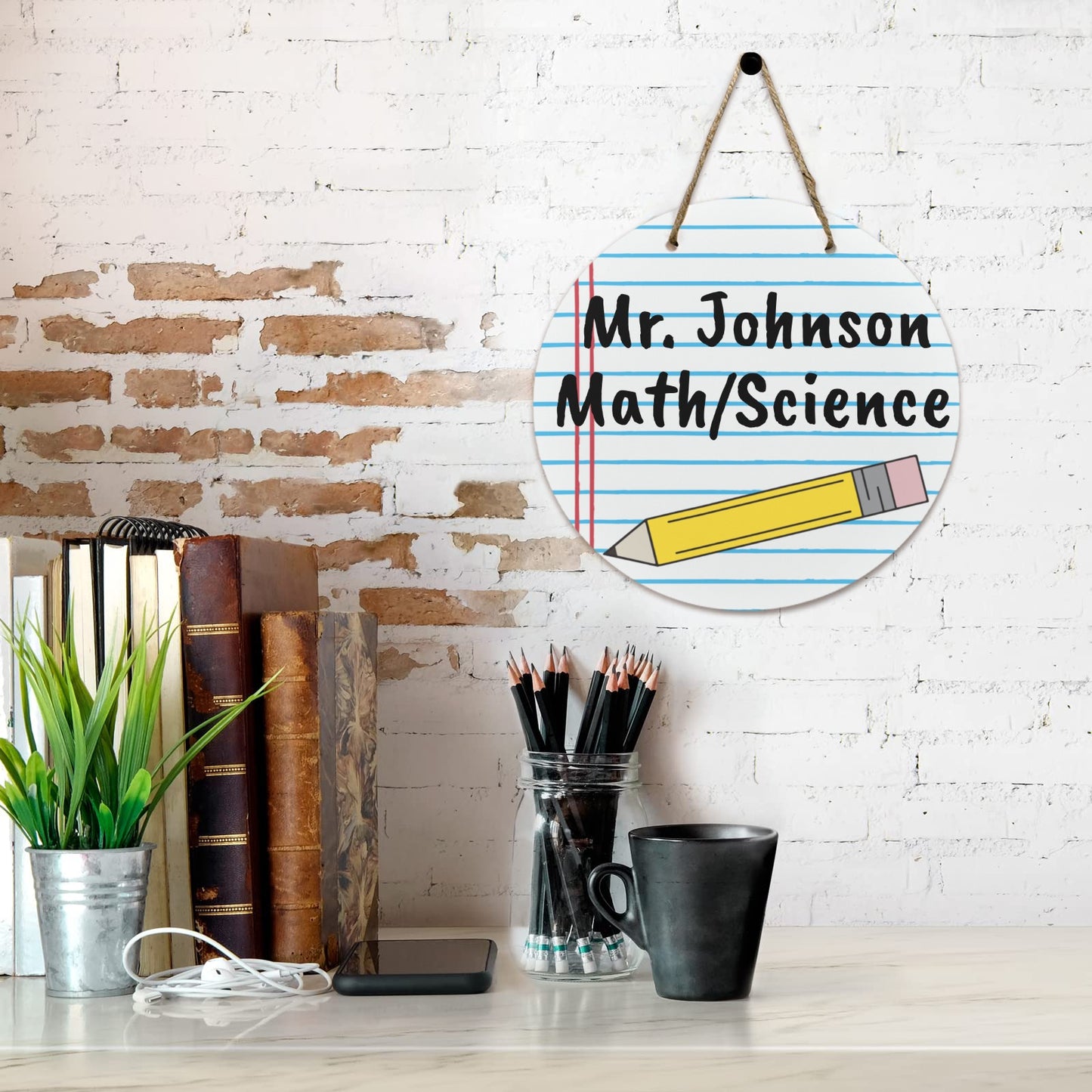 Paper Pencil Wooden Door Hanger