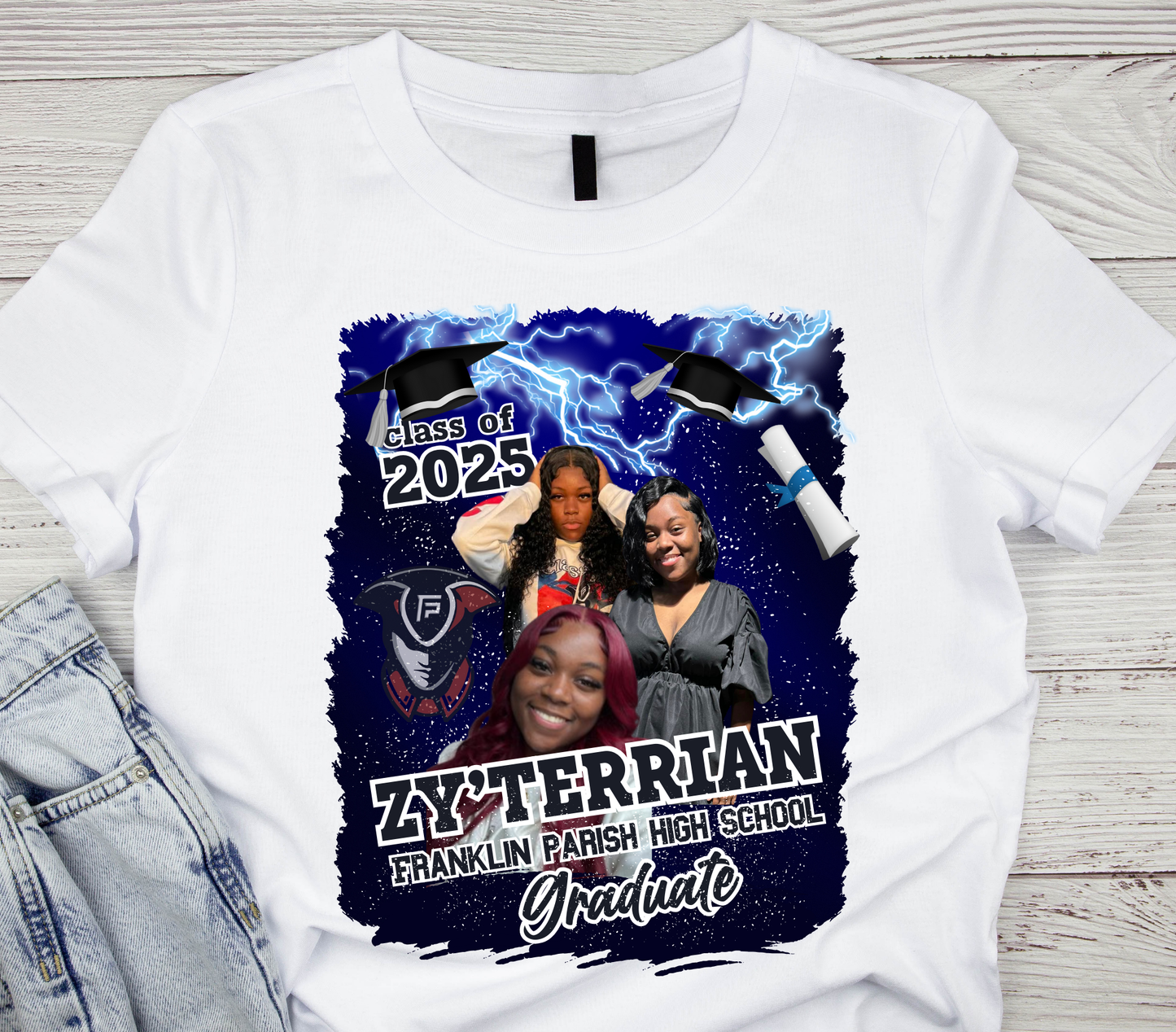 Custom Graduation T-Shirt Full front