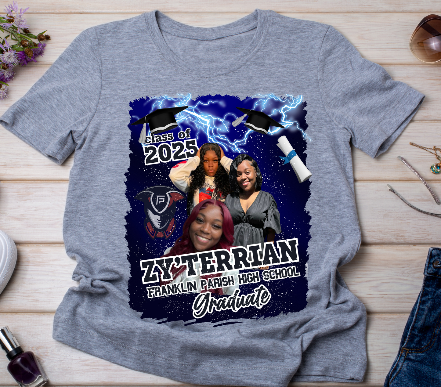 Custom Graduation T-Shirt Full front