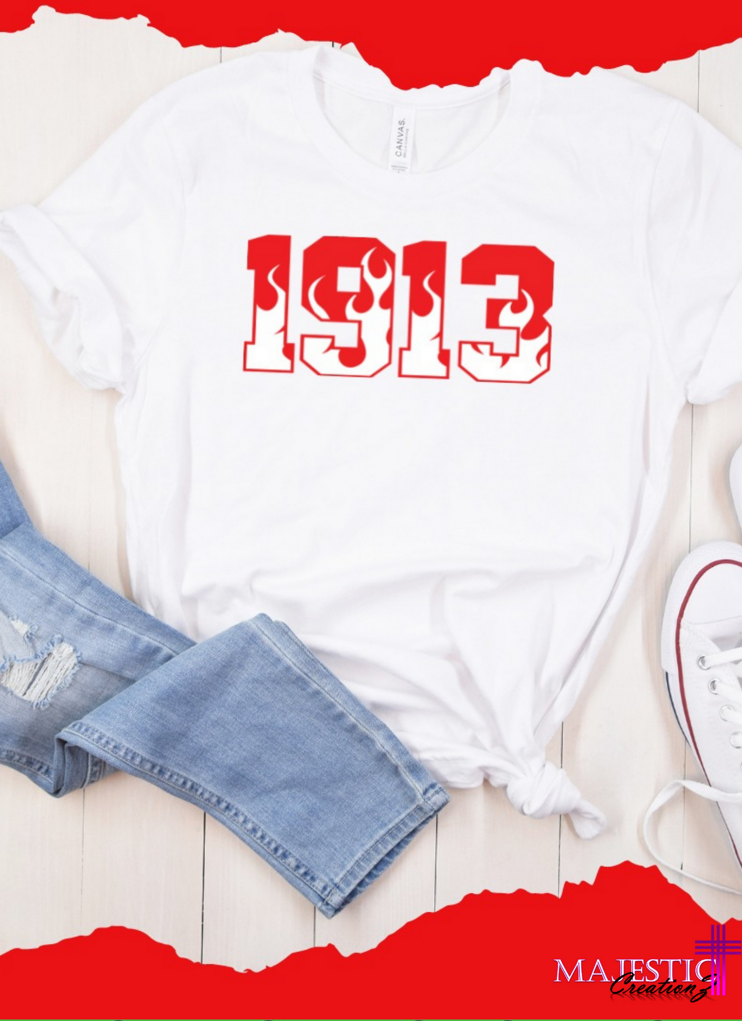 Sorority Inspired Tee Crimson and Cream