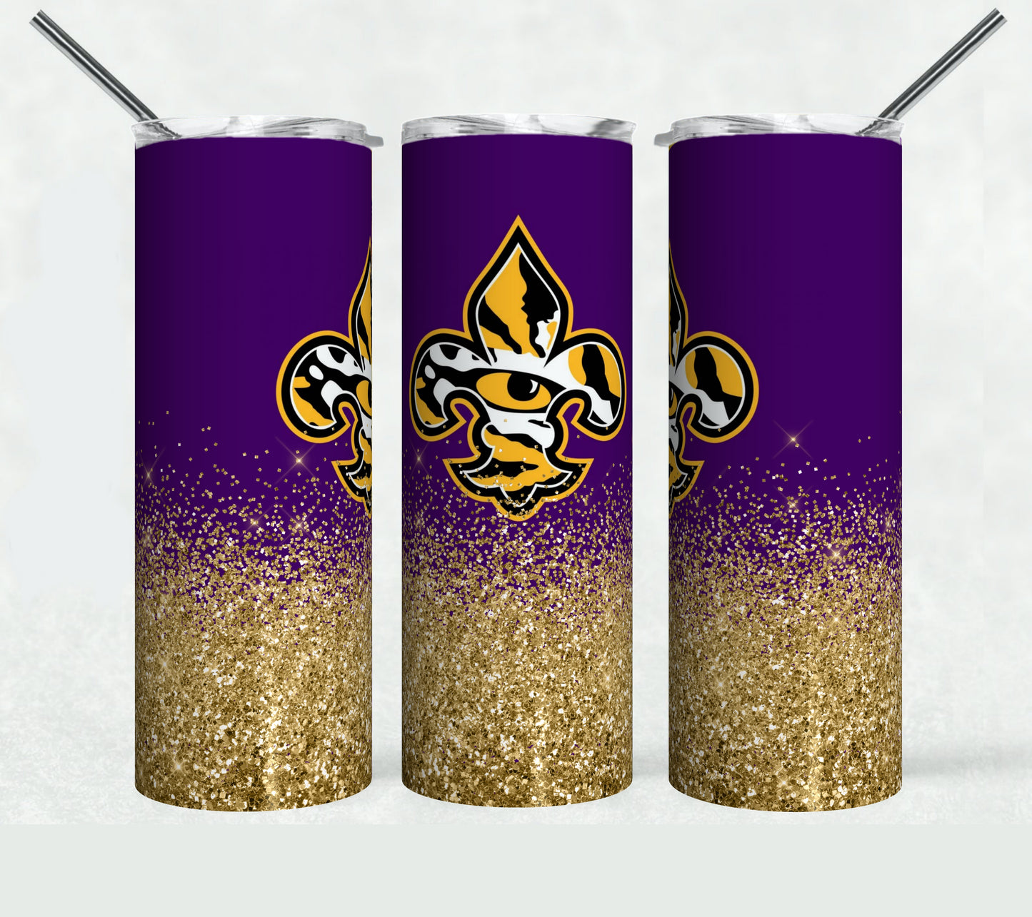 Purple and Gold Skinny Tumbler