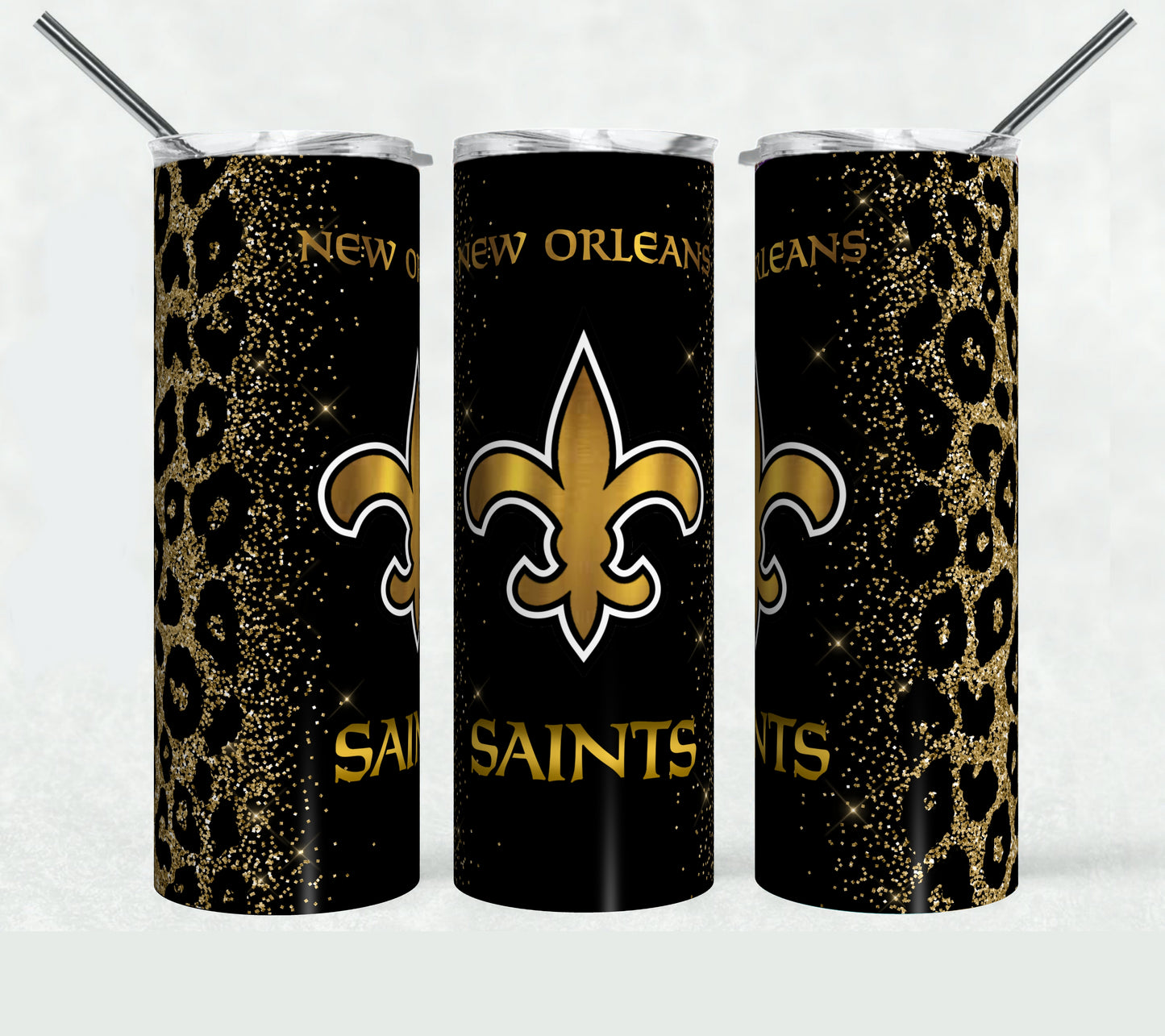 Black and Gold Skinny Tumbler