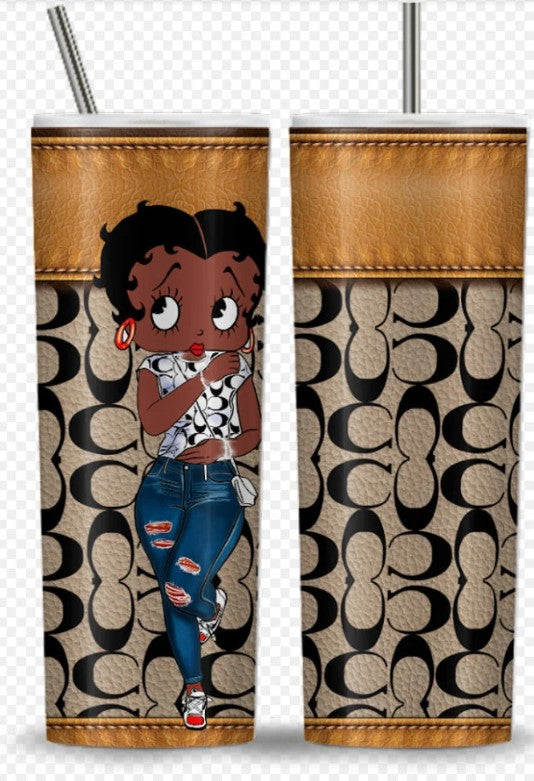 Black and White Betty Boop Tumbler