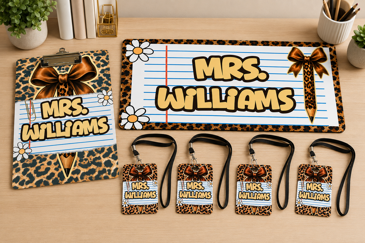 Teacher Essentials Bundle (Desk Mat, Hall Passes, Clipboard)