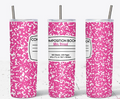 Pink Composition Teacher Tumbler