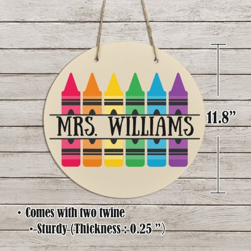 Personalized Round Wood Door Hanger