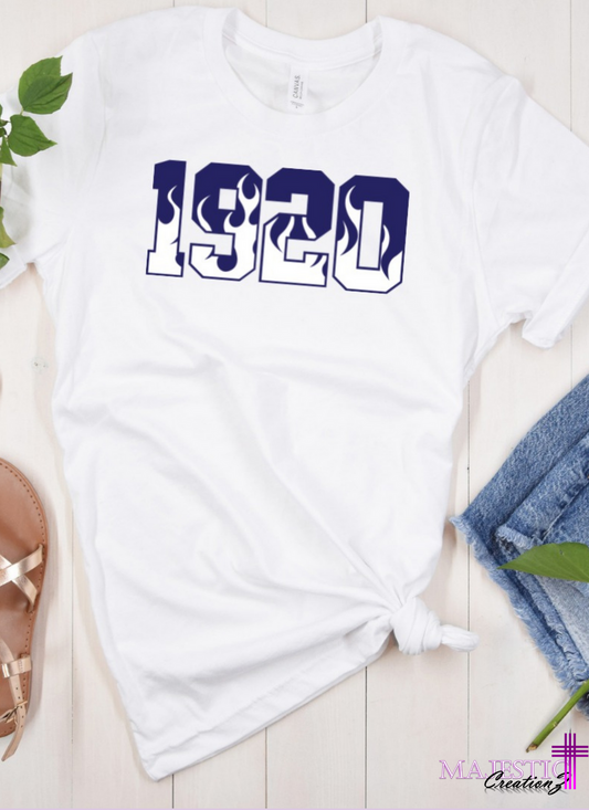 Finer Sorority Inspired Tee Royal Blue and White