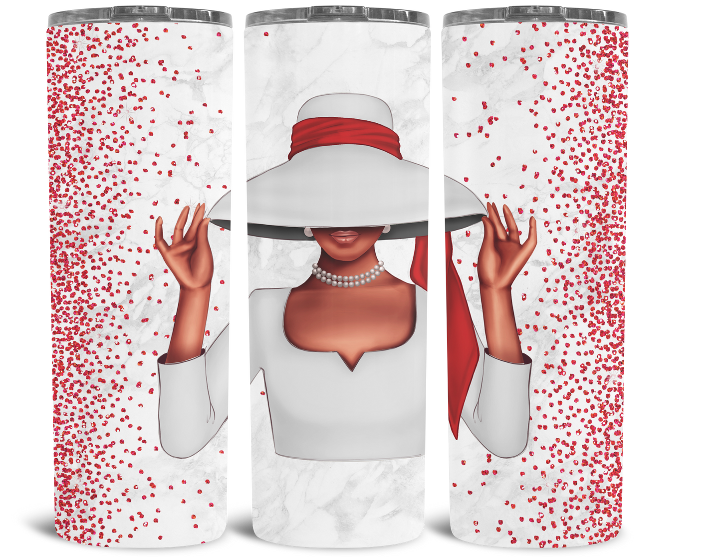 Sorority Inspired Tumbler Red and White Hat