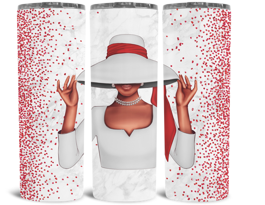 Sorority Inspired Tumbler Red and White Hat