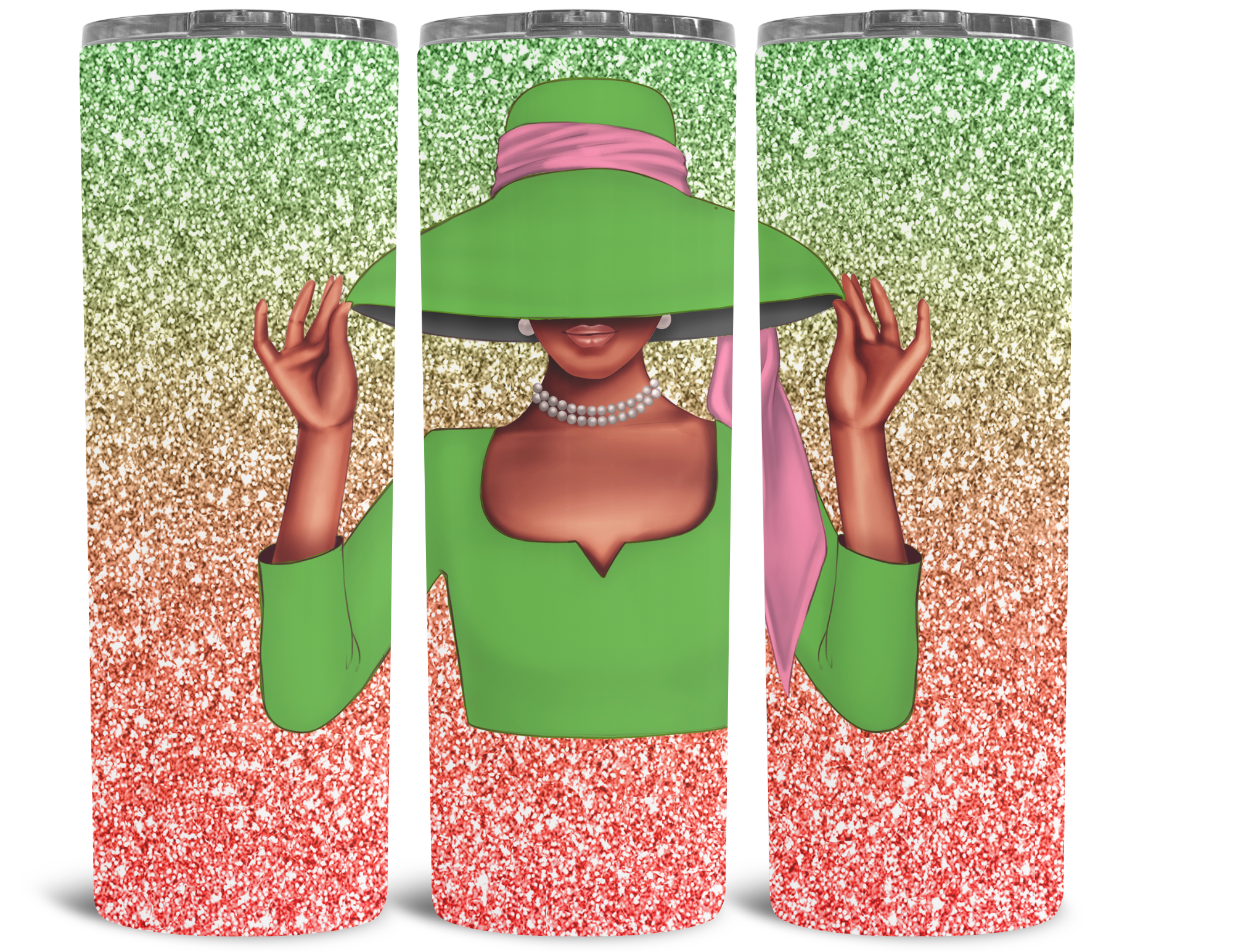 Sorority Inspired Tumbler Pink and Green Hat