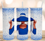 Sorority Inspired Pure White and Royal Blue Hat